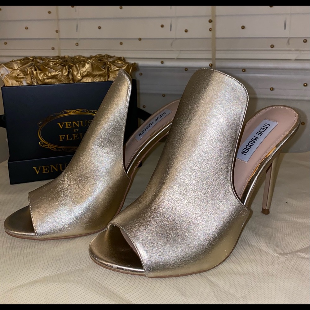 Steve Madden Gold Stiletto Sandals